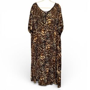 Vintage Animal Print Maxi Dress Plus Size